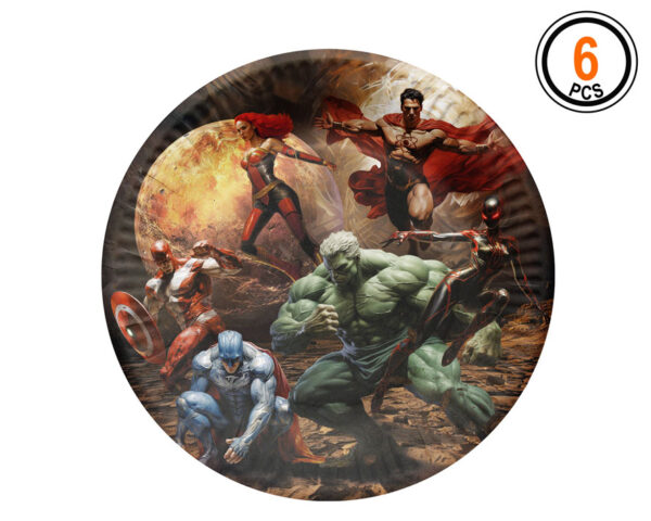 Ces assiettes Superhéros de 23 cm sont l’accessoire parfait pour toute fête pleine d'énergie. Avec un design héroïque et une qualité irréprochable, elles ajouteront un côté spectaculaire à votre événement tout en étant pratiques pour servir vos délicieux repas !