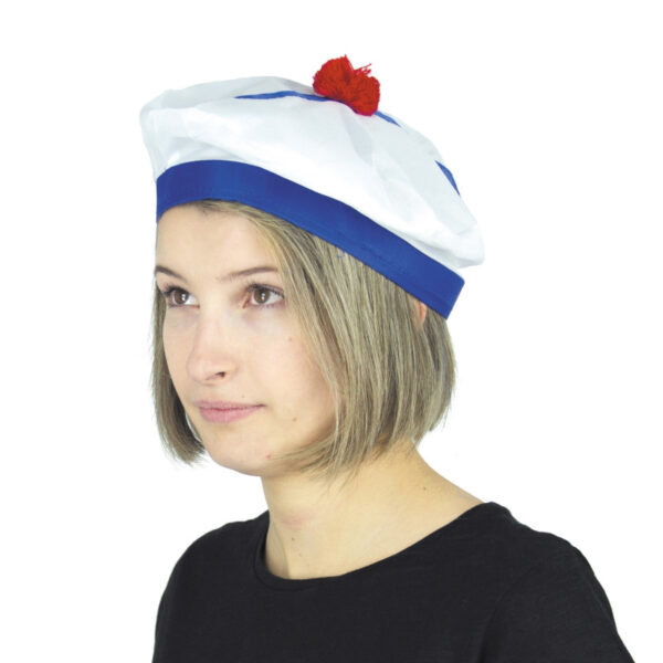 Embarquez pour une soirée pleine d'humour avec ce bonnet de marin orné d'un pompon, l'accessoire indispensable pour naviguer vers des fêtes mémorables. Blanc avec son pompon bleu marine, il donne instantanément un style marin chic et décalé, idéal pour vos soirées à thème, carnavals ou enterrements de vie de célibataire.