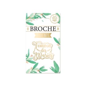 BROCHE TEMOIN DES MARIES. Vous êtes l’heureux témoin du mariage de l’un de vos amis ? Alors, osez briller avec cette broche témoin conçue spécialement pour l’occasion !