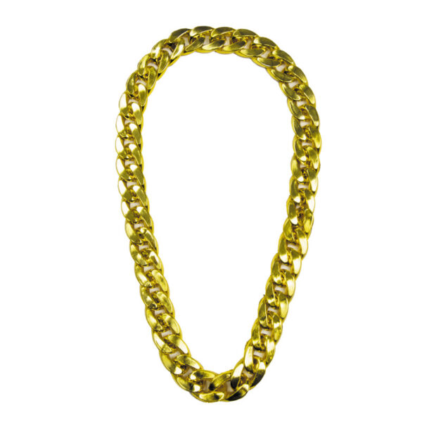 Que ce soit pour une soirée années 90, un EVG ou pour juste flexer avec second degré, cette chaîne en plastique doré est l'accessoire ultime. À porter fièrement autour du cou, elle fera de vous le maître de la soirée !