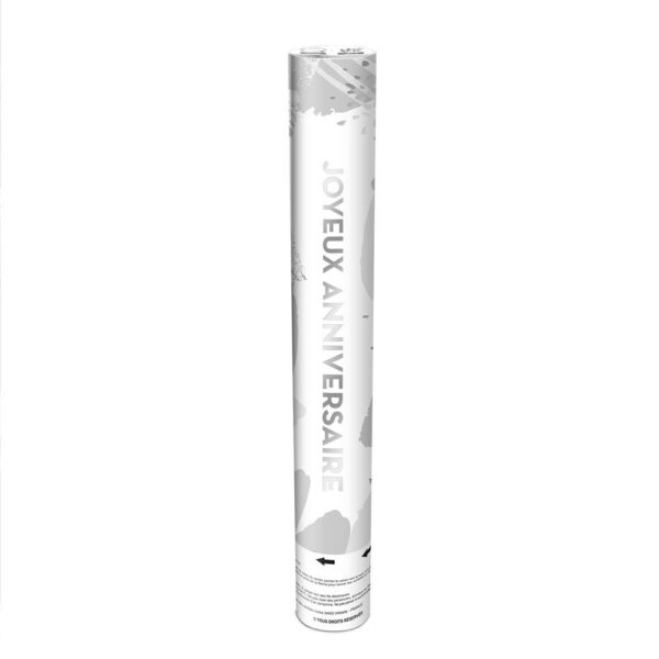 Pour une ambiance explosive et un moment inoubliable, le Canon Confettis Party Argent est l'accessoire qu'il vous faut ! Que ce soit au moment de souffler vos bougies d'anniversaire ou lors de l'ouverture des cadeaux, il ajoutera une touche de féérie à chaque instant. Le brillant argenté des confettis apportera un effet visuel impressionnant, parfait pour créer une ambiance festive !