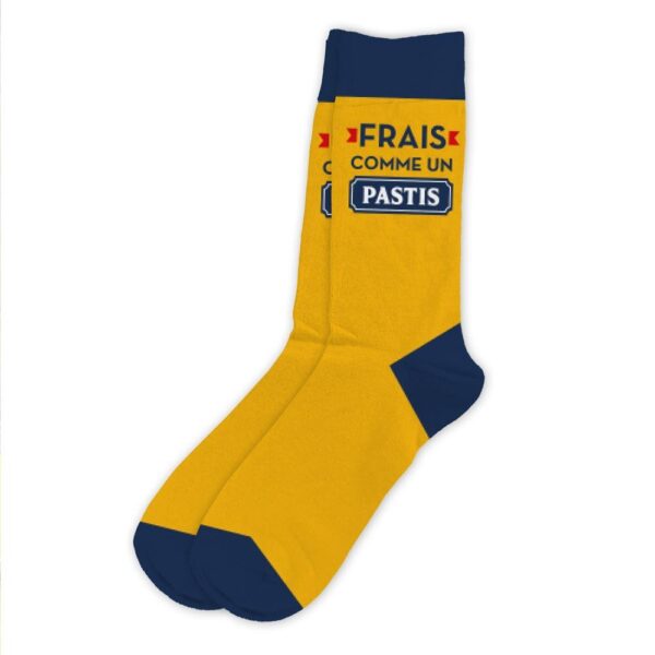 Ayez l'esprit léger avec nos chaussettes 'Frais comme un Pastis' !