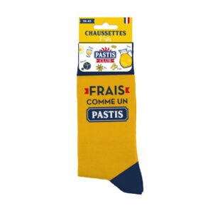Ayez l'esprit léger avec nos chaussettes 'Frais comme un Pastis' !