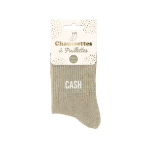CHAUSSETTES PAILLETTES CASH. A la recherche d'une paire de chaussettes originale qui tient au chaud ? Notre paire de chaussettes à paillettes "Cash" est l'accessoire Mode idéal ! Taille : 36-42