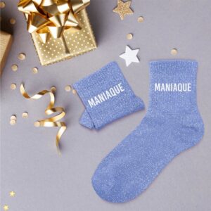 Libérez votre côté rebelle avec nos chaussettes pailletées 'Maniaque' !