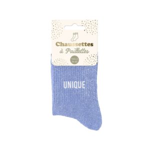 CHAUSSETTES PAILLETTES UNIQUE. A la recherche d'une paire de chaussettes originale qui tient au chaud ? Notre paire de chaussettes à paillettes "Unique" est l'accessoire Mode idéal ! Taille : 36-42