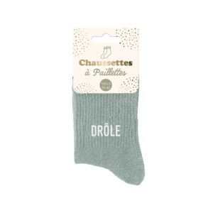 Ces chaussettes à paillettes "Drôle" sont l'alliée idéale pour apporter une dose de glamour et de légèreté à votre hiver. Confortables, chaleureuses et amusantes, elles feront de vos pieds les stars de la saison !