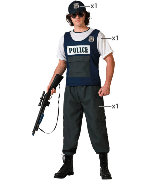 Incarnez la loi et l'ordre (avec une touche festive) grâce à notre déguisement de policier. Ce costume reconnaissable et amusant est idéal pour toutes vos soirées à thème, le carnaval ou pour apporter une touche d'originalité à vos événements festifs.