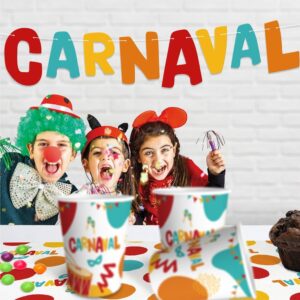 GUIRLANDE LETTRES CARNAVAL. Cette guirlande lettres "Carnaval" est un accessoire de décoration idéal pour égayer la décoration de votre fête lors du Carnaval. Bonne humeur et convivialité garanties ! Avec 2 m de ficelle (1 m pour la guirlande en elle-même), cette dernière épèle le mot "Carnaval" en bleu, rouge, orange et jaune. La guirlande est suspendue par un fil d'attache blanc facile à utiliser