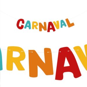 GUIRLANDE LETTRES CARNAVAL. Cette guirlande lettres "Carnaval" est un accessoire de décoration idéal pour égayer la décoration de votre fête lors du Carnaval. Bonne humeur et convivialité garanties ! Avec 2 m de ficelle (1 m pour la guirlande en elle-même), cette dernière épèle le mot "Carnaval" en bleu, rouge, orange et jaune. La guirlande est suspendue par un fil d'attache blanc facile à utiliser