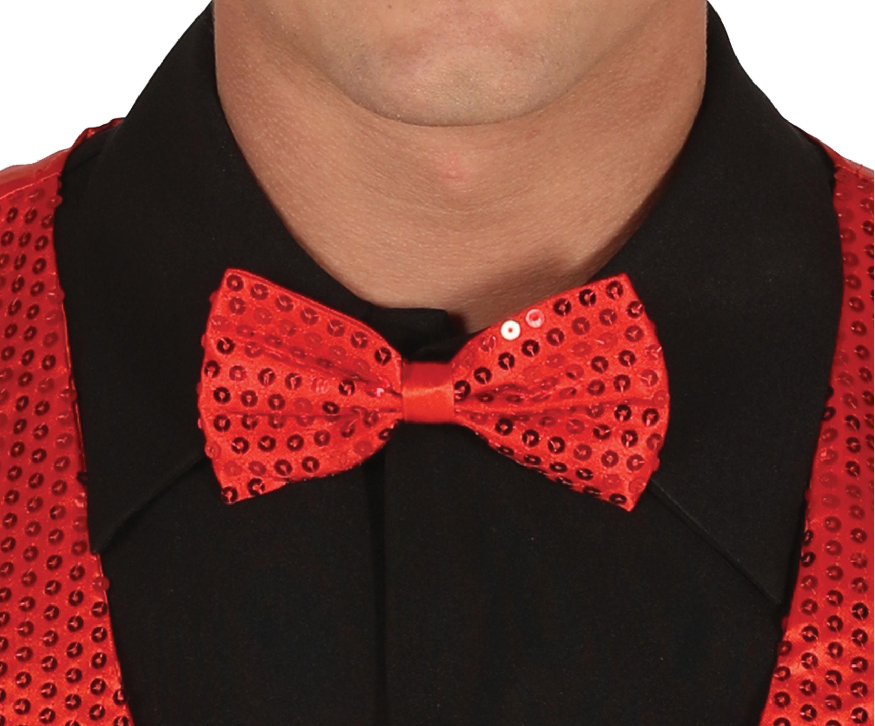 Vous voulez attirer tous les regards sans dire un mot ? Notre nœud papillon à sequins rouge est votre arme secrète ! Plus besoin de faire des blagues, son éclat suffit à mettre l'ambiance. Attention, risque élevé de provoquer des éblouissements admiratifs !