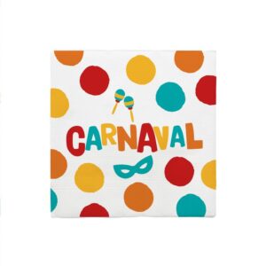 SERVIETTES 10 PCS CARNAVAL. Le carnaval approche et vous souhaitez inviter vos amis à votre table ? Nous vous proposons notre pack de 10 serviettes en papier. La bonne humeur et la convivialité seront présentes grâce à nos serviettes présentant des ronds multicolores, un masque bleu, des maracas ainsi que la mention "Carnaval" également multicolore.