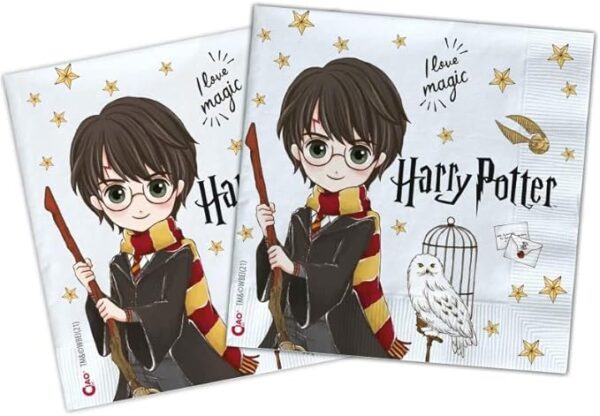 Serviettes en Papier compostables Harry Potter (33 x 33 cm, Double Voile), 20 pièces