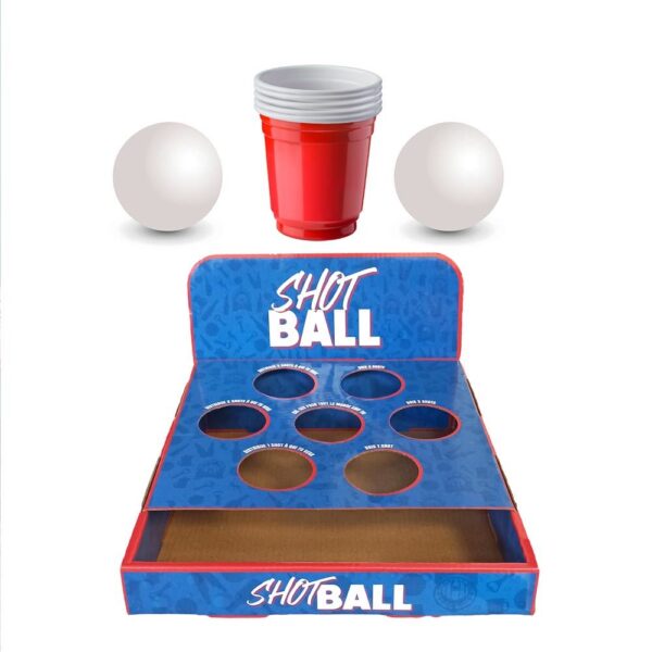 Shot Ball SOS Apéro est le jeu idéal pour des soirées de folie. Ce jeu combine la précision du lancer de balle et des gages délirants à réaliser, tout en ayant un shooter de boisson à savourer après chaque réussite ! Lancer, viser et boire, un cocktail parfait pour un apéro fun et déjanté entre amis. 🍸