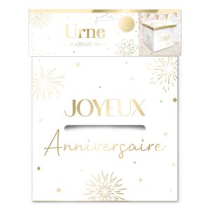 URNE PARTY DORÉ. Découvrez notre urne Party Doré spécialement conçue pour les anniversaires ! Une idée déco tendance et originale. Que ce soit pour y mettre des petites attentions telles que des cartes de vœux ou pour y glisser quelques bill