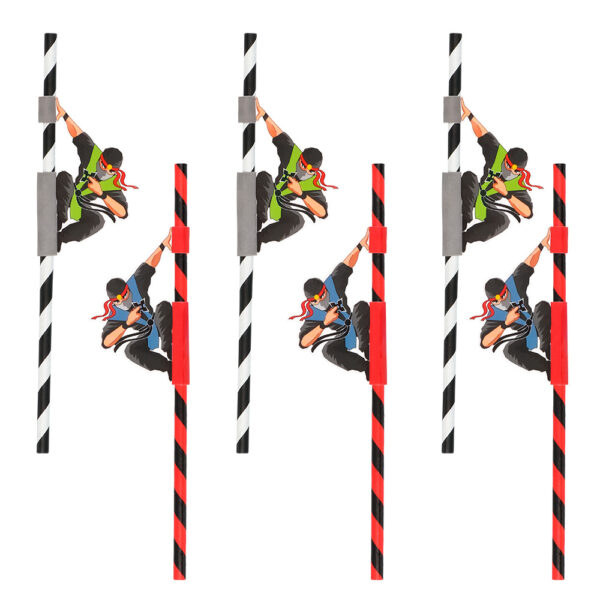 Avec ces pailles accrocheuses aux motifs ninja, vous créerez une atmosphère unique et festive que vos invités n'oublieront jamais. En plus d'être fonctionnelles, elles sont également très amusantes pour les anniversaires d'enfants cool.