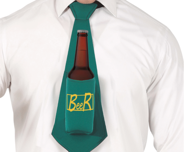 Avec la Cravate Porte-Bières, vous pouvez désormais faire la fête sans avoir à poser votre boisson. Un accessoire qui allie praticité et fun – c'est ce qu'il vous faut pour être le roi de la soirée !