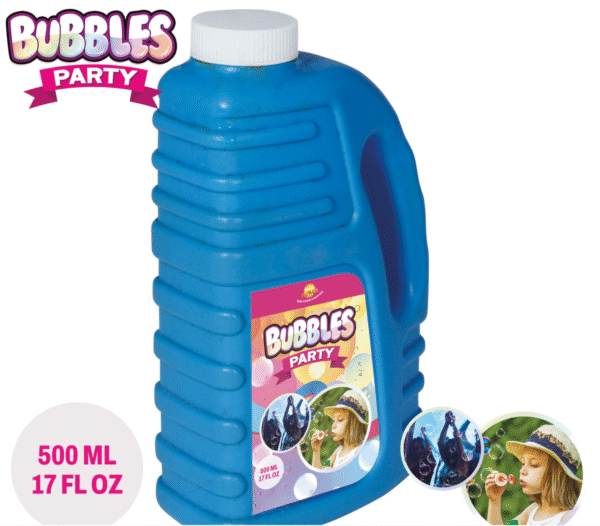 Des bulles à gogo pour une fête qui pétille ! 🎈✨ Ajoutez un effet magique et amusant à vos événements avec notre bouteille de liquide à bulles de 500 ml. Parfait pour les anniversaires, les mariages, les événements en plein air ou toute fête nécessitant une touche de légèreté et de fun. Prêt à créer des bulles géantes et éblouissantes ?