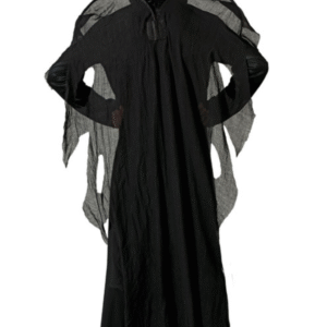 Ce déguisement d'ange noir vous permettra d'incarner une version sombre et imposante de l'archétype céleste. Les ailes noires volumineuses et la tunique élégante créent un look parfait pour les amateurs de costumes surnaturels.