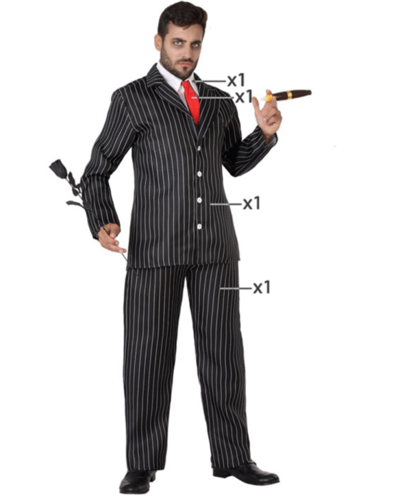 Transformez-vous en véritable caïd des années 20 avec ce déguisement de gangster au look intemporel ! Que ce soit pour une soirée à thème, un carnaval ou Halloween, vous incarnerez un mafieux redoutable, prêt à conquérir la ville… ou du moins la piste de danse !