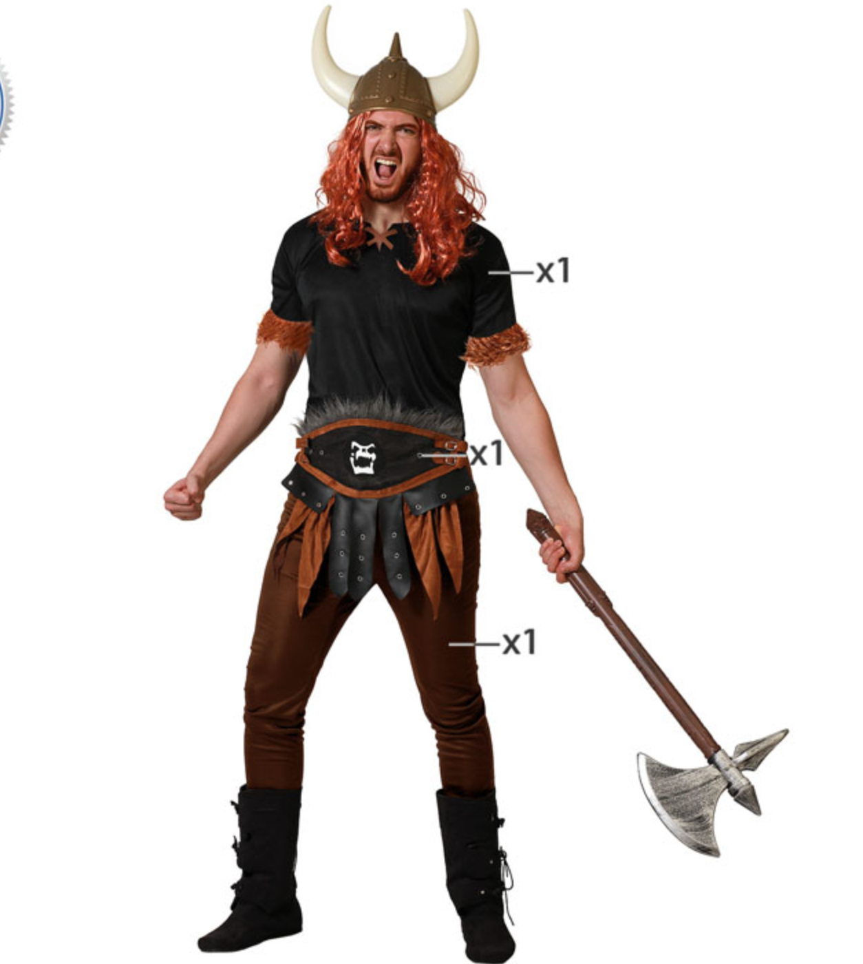 Prenez votre bouclier, aiguisez votre hache (en plastique, bien sûr) et enfilez ce déguisement de Viking pour devenir le plus redoutable guerrier de la soirée ! Avec son style authentique inspiré des célèbres envahisseurs nordiques, ce costume vous garantit une allure imposante et charismatique. Drakkars non inclus, mais ambiance garantie !