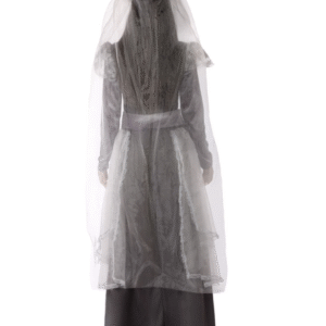 Préparez-vous à dire "oui" dans un style aussi élégant que terrifiant avec cette robe de mariée sombre. Que vous incarniez une fiancée fantôme, une mariée gothique ou l’épouse des ténèbres, ce déguisement est parfait pour Halloween, une soirée à thème ou un bal macabre !
