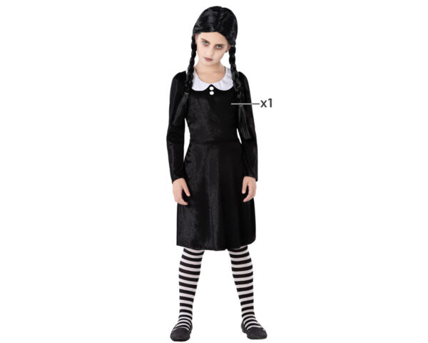 Votre enfant va briller avec ce déguisement de robe noire d’écolière, idéal pour Halloween, les fêtes déguisées ou tout simplement pour un look scolaire vintage. Avec ses détails subtils et son allure élégante, ce costume est parfait pour les petites fêtardes qui veulent allier style et originalité.