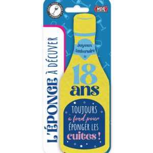 L’éponge bouteille est disponible pour tous les âges marquants : 🥂 18 ans, 20 ans, 30 ans, 40 ans, 50 ans, 60 ans 🎁 Idéale pour tous les anniversaires et les départs en retraite ! Avec son design original, c’est l’accessoire indispensable pour offrir un clin d'œil humoristique tout en étant pratique au quotidien.