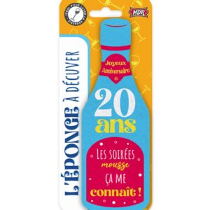 L’éponge bouteille est disponible pour tous les âges marquants : 🥂 18 ans, 20 ans, 30 ans, 40 ans, 50 ans, 60 ans 🎁 Idéale pour tous les anniversaires et les départs en retraite ! Avec son design original, c’est l’accessoire indispensable pour offrir un clin d'œil humoristique tout en étant pratique au quotidien.