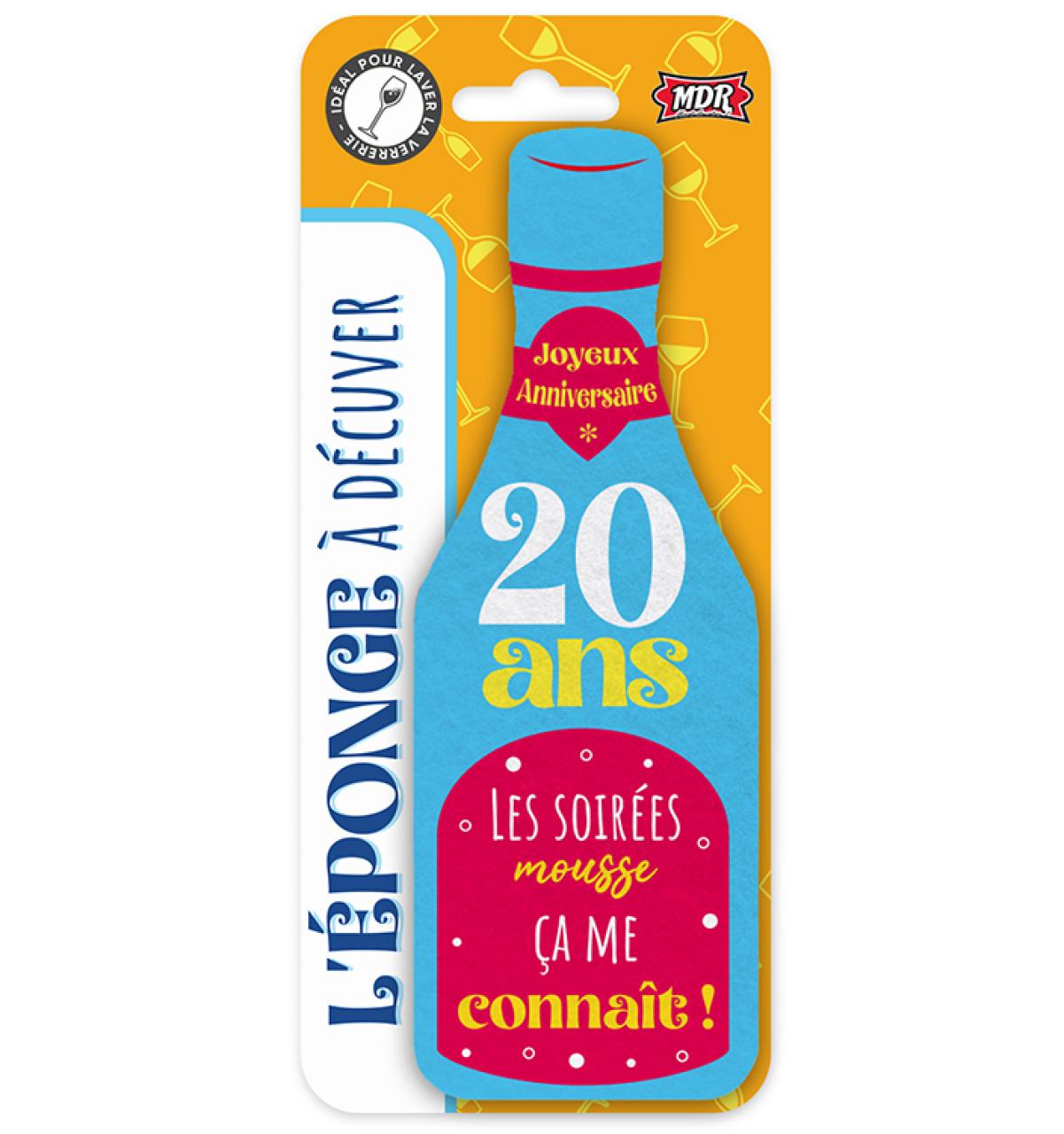 L’éponge bouteille est disponible pour tous les âges marquants : 🥂 18 ans, 20 ans, 30 ans, 40 ans, 50 ans, 60 ans 🎁 Idéale pour tous les anniversaires et les départs en retraite ! Avec son design original, c’est l’accessoire indispensable pour offrir un clin d'œil humoristique tout en étant pratique au quotidien.