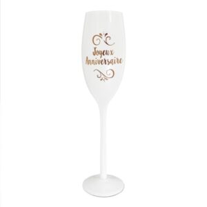 Célébrez avec style grâce à notre flûte blanche rose dorée, un incontournable pour marquer chaque grand anniversaire et événement spécial ! Que ce soit pour vos 18 ans, 20 ans, 30 ans, 40 ans, 50 ans, 60 ans, ou pour célébrer une retraite bien méritée, cette flûte ajoutera une touche d'élégance à vos festivités. 🍾✨