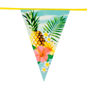 Apportez une explosion de couleurs et de gaieté à votre fête avec cette guirlande de fanions Paradise de 6 mètres ! Parfaite pour une soirée hawaïenne, une garden-party ou un événement estival, elle vous plonge instantanément dans une ambiance exotique et festive.