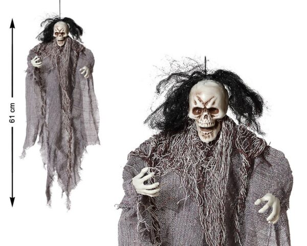 Apportez une touche spectrale à votre décoration avec ce fantôme suspendu de 61 x 41 x 6 cm. Parfait pour Halloween, il semble surgir de nulle part pour hanter doucement votre intérieur ou extérieur.