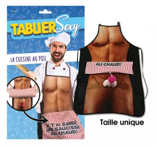 Cuisinez en toute sérénité avec ce tablier et soulevez-le pour épater votre partenaire ou vos amis avec une surprise de taille !