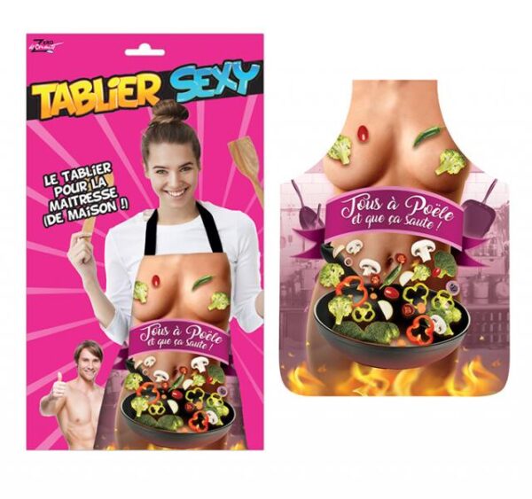 🔥 Cuisinez avec un clin d'œil et une touche de fun : Un tablier qui va pimenter votre cuisine et ajouter de la bonne humeur à vos soirées. Soyez prête à mettre tous vos invités "à poêle" et à faire sauter de la joie dans la pièce !