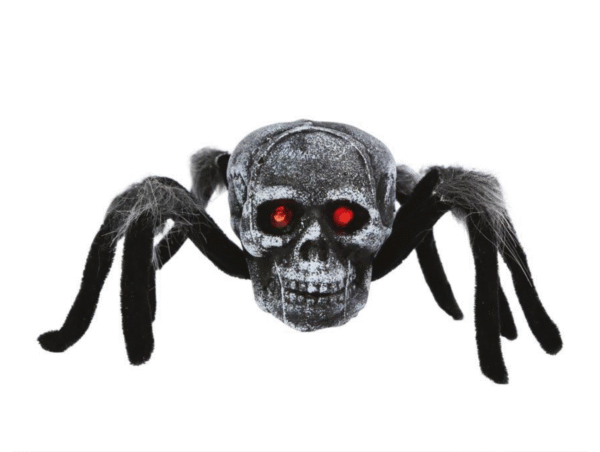 Ajoutez un coup de frisson à votre décoration d’Halloween avec cette Araignée Tête de Mort ! Son design réaliste alliant araignée et crâne humain crée une ambiance anxiogène et spectaculaire. Parfaite pour compléter un décor surnaturel ou hanté, cette araignée se pose aisément sur des surfaces ou se suspend à des fils pour un effet d’horreur total !