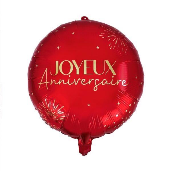 Envie d’une déco qui en jette ? Ce ballon métallique rouge au message "Joyeux Anniversaire" est l’allié parfait pour une fête pleine d’énergie ! Son rouge intense attire tous les regards et ajoute une touche glamour à ta déco. À gonfler à l’air ou à l’hélium, il tient la forme plus de 48h. Une vraie star de la fête, ce ballon !