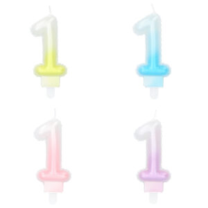 Ajoutez une touche de couleur douce et élégante à vos gâteaux d'anniversaire et autres célébrations avec nos bougies pastel en forme de chiffre. Disponibles de 1 à 9 et dans quatre jolies couleurs pastel à découvrir en boutique, elles apporteront une ambiance festive et délicate à votre événement. Que la fête commence !