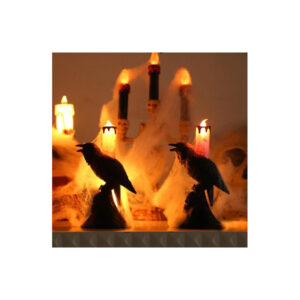 Si tu veux ajouter une touche de mystère et de frissons à ta décoration, notre chandelier à LED avec corbeau est l'accessoire idéal pour t’accompagner pendant ta soirée Halloween. Avec son look intrigant et sa lumière tamisée, ce chandelier est parfait pour poser sur une table, une étagère ou une cheminée – et il ne passera pas inaperçu !