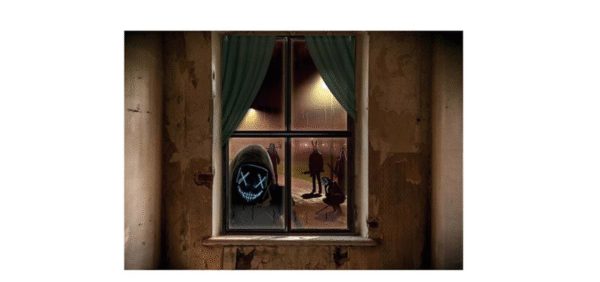 Avec cette décoration de fenêtre "Jour de Meurtre", vous créez une ambiance de terreur et de suspense inoubliable !