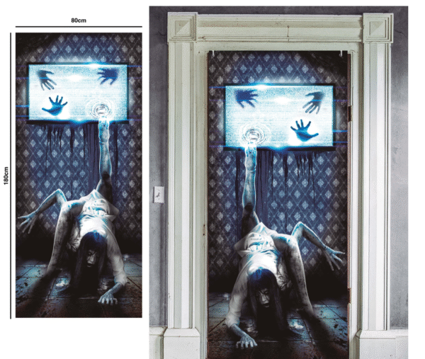 Franchissez la porte et plongez dans un autre monde… celui de l’horreur ! Avec cette décoration de porte TV effrayante 80x180 cm, vous créez une ambiance de film d’horreur à couper le souffle dès le seuil de votre maison. Imprimez à votre soirée Halloween ou à votre événement à thème une atmosphère inquiétante, avec des visuels captivants et des détails réalistes. Laissez les fantômes, squelettes et autres créatures obscures envahir votre espace.