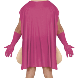 Vous avez dit "déguisement discret" ? Pas du tout. Voici le déguisement dickman version super-héros masqué, parce que quitte à être ridicule, autant l’être avec panache ! Idéal pour un enterrement de vie de garçon ou une soirée déguisée déjantée, ce costume va marquer les esprits (et probablement les appareils photo).