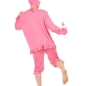 Ce déguisement de bébé rose pour homme se compose d'une tunique, d'un pantalon et d'un bonnet le tout d'un beau rose (Biberon non inclus).