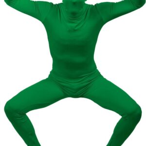 Devenez une silhouette amusante et polyvalente avec notre déguisement seconde peau vert. Ce costume intégral et extensible vous couvrira de la tête aux pieds, vous offrant une liberté de mouvement totale pour toutes vos fêtes costumées.