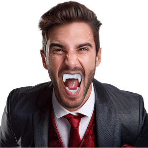 Transformez votre sourire en une arme terrifiante avec ces dents de vampire réalistes accompagnées de faux sang. Parfait pour compléter votre déguisement de vampire, ces accessoires ajoutent une touche de réalisme macabre et de sanglant à votre transformation, garantissant un effet saisissant à chaque sourire !