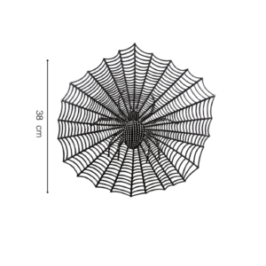 Apportez un peu de magie macabre à votre table avec ce Dessous de Plat Toile d'Araignée. Parfait pour vos repas d'Halloween, il protège vos surfaces tout en ajoutant un effet terrifiant. Grâce à son design en forme de toile d’araignée, il attire l’attention et impressionnera vos invités avec son aspect à la fois créatif et effrayant. Un accessoire déco idéal pour une ambiance hantée !