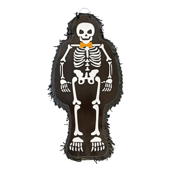 Enterre l’ennui et réveille la bête festive avec notre piñata squelette ! Il est grand, il est blanc, il est un peu effrayant (mais super marrant) et surtout... il est bourré de surprises. Parfait pour occuper les enfants pendant ta fête d’Halloween, ce squelette à suspendre adore se faire taper dessus pour libérer son trésor sucré. Un grand classique revisité façon "os en folie".