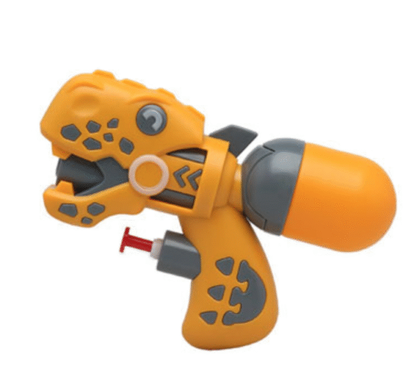 Faites rugir de joie vos jeux d'eau estivaux avec notre pistolet à eau Dinosaure. Son design amusant et original en forme de créature préhistorique apportera une touche de fun supplémentaire à vos batailles aquatiques. Facile à remplir et à utiliser, il est parfait pour les enfants et les adultes qui aiment s'amuser avec style.