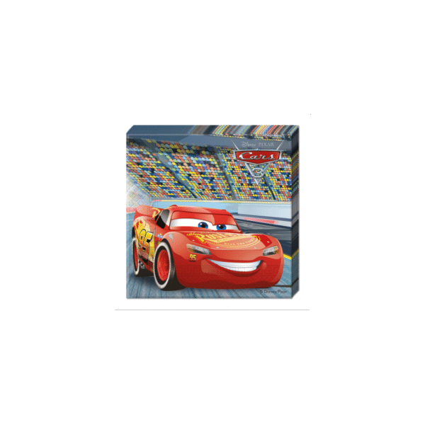 Préparez une ambiance de course effrénée pour votre prochaine fête avec nos 20 Serviettes Cars ! Idéales pour un anniversaire ou toute autre célébration sur le thème de Disney Pixar Cars, ces serviettes sont l'accessoire indispensable pour une table réussie. Chaque serviette met en scène l'iconique Flash McQueen sur une piste de course, avec les tribunes bondées en arrière-plan, capturant l'énergie et l'excitation des compétitions.