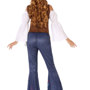 Voyagez dans le temps et incarnez l'esprit libre des années 60 avec notre Déguisement Femme Hippie. Parfait pour les soirées à thème, le carnaval ou toute autre occasion festive, ce costume complet vous assure un look bohème, coloré et un grand sourire.